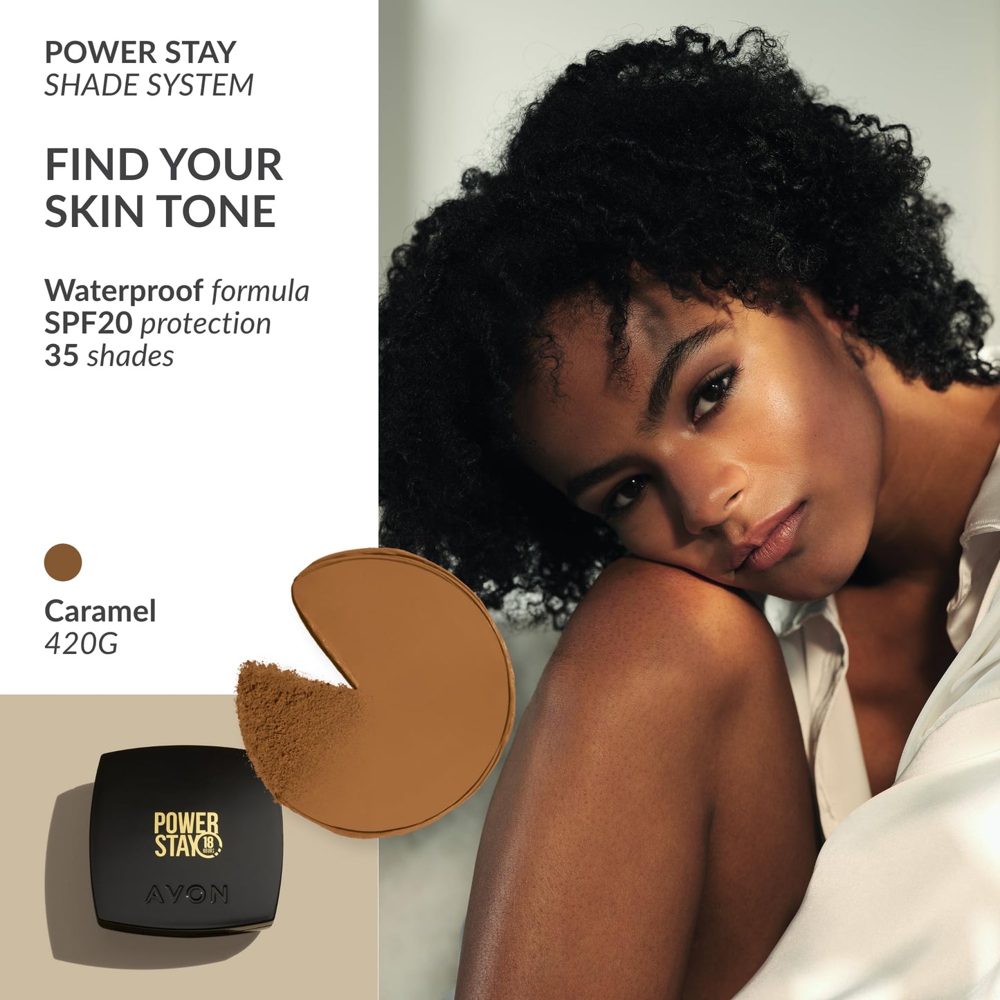 Avon True Flawless Cream To Powder Compact 3-in-1 Concealer, Foundation & Powder Nude - True Blue IQ Colour Technology