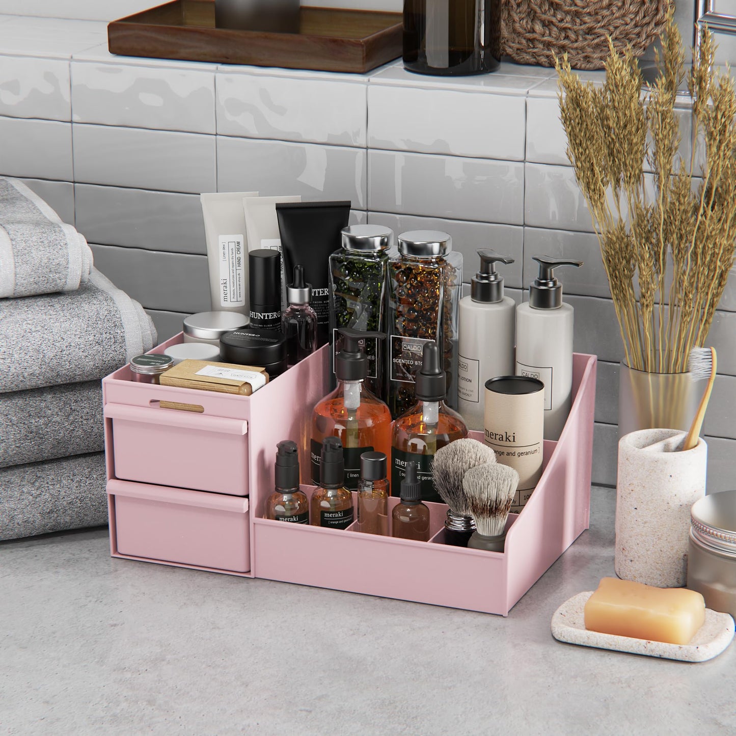 Makeup Organizer Storage Drawers, Large Capacity Cosmetic Organisers for Lipsticks, Jewelry, Nail Care, Skincare Organiser for Vanity, Ideal Desk Organizer for Dresser and Bathroom