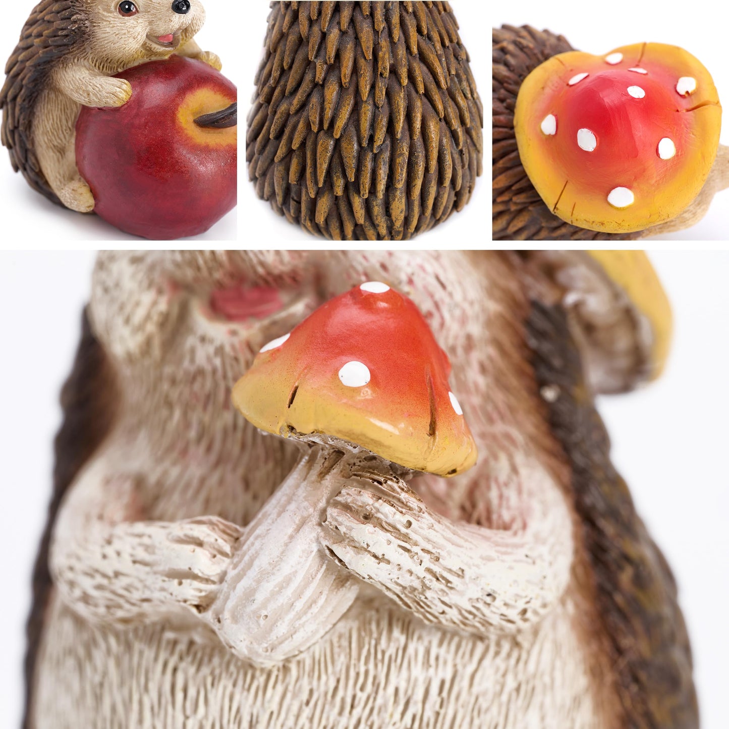 Valery Madelyn Autumn Decorations, Lovely Set of 3 Medium Hedgehogs Ornaments, Waterproof Resin Autumn Home Decor, Hedgehog Gifts for Women, Fall Decorations for Livling Room, Bedroom, Garden 7CM