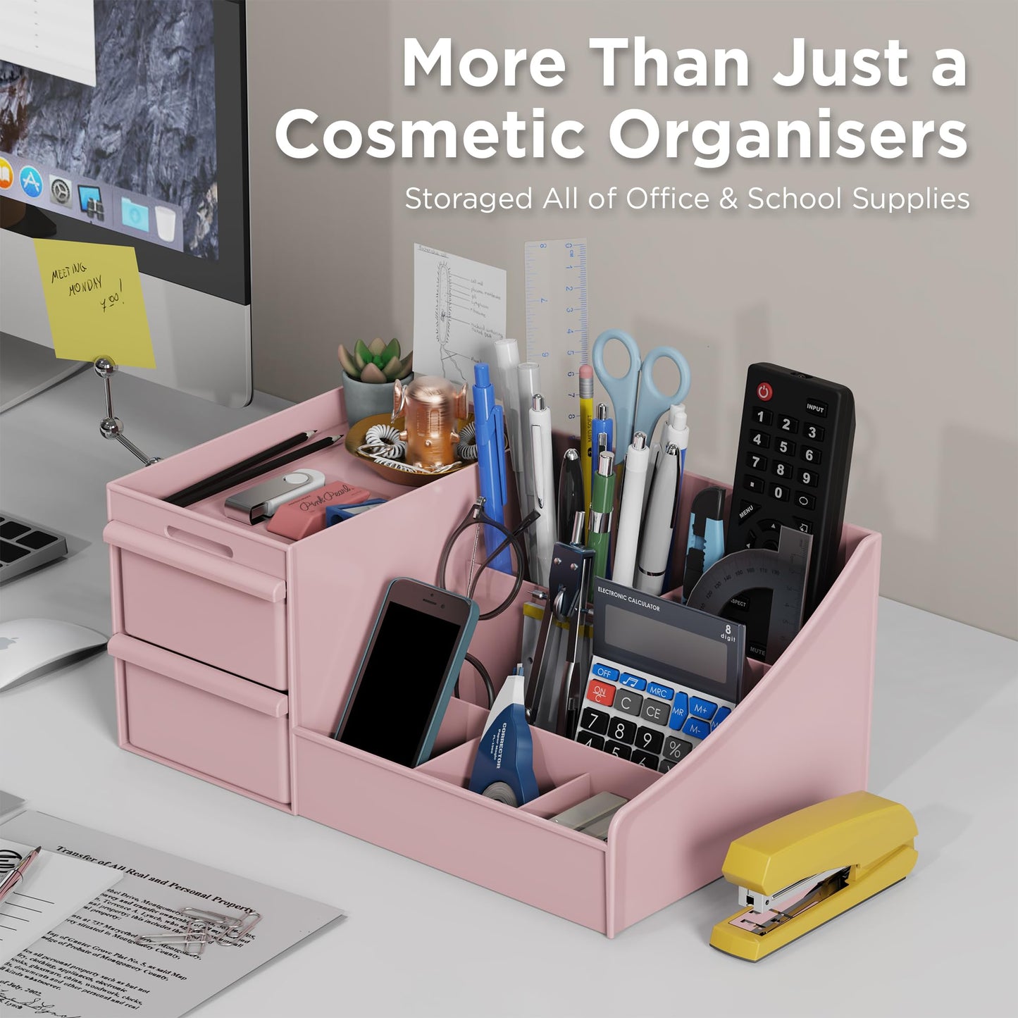 Makeup Organizer Storage Drawers, Large Capacity Cosmetic Organisers for Lipsticks, Jewelry, Nail Care, Skincare Organiser for Vanity, Ideal Desk Organizer for Dresser and Bathroom