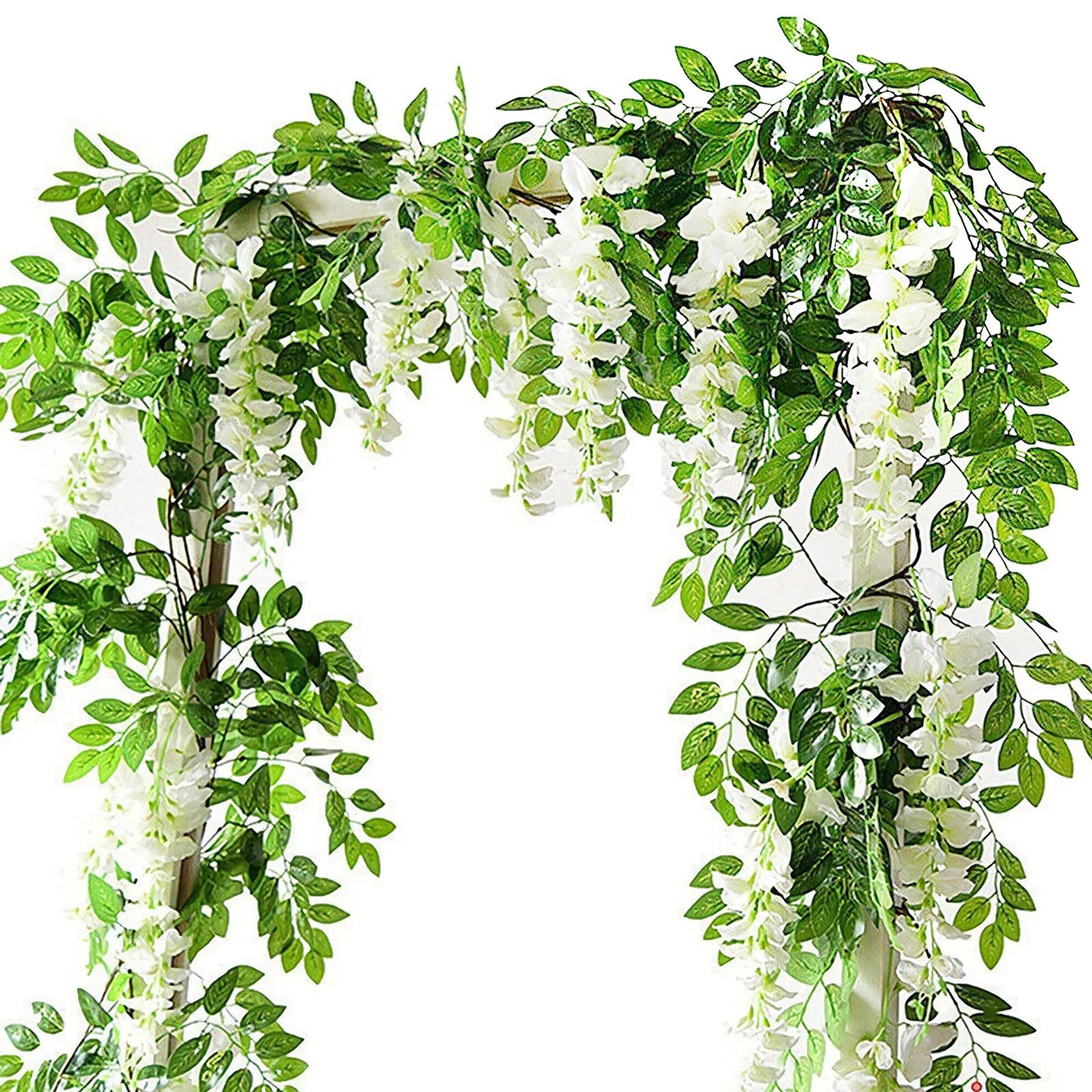 MOTONG Artificial Vine Flowers Decoration, 4Pcs (8FT/2.5M/piece) Artificial Wisteria Vines Garland Plants Flowers Arts For Ceremony Home Garden Wedding Party Decors (4Pcs Purple)