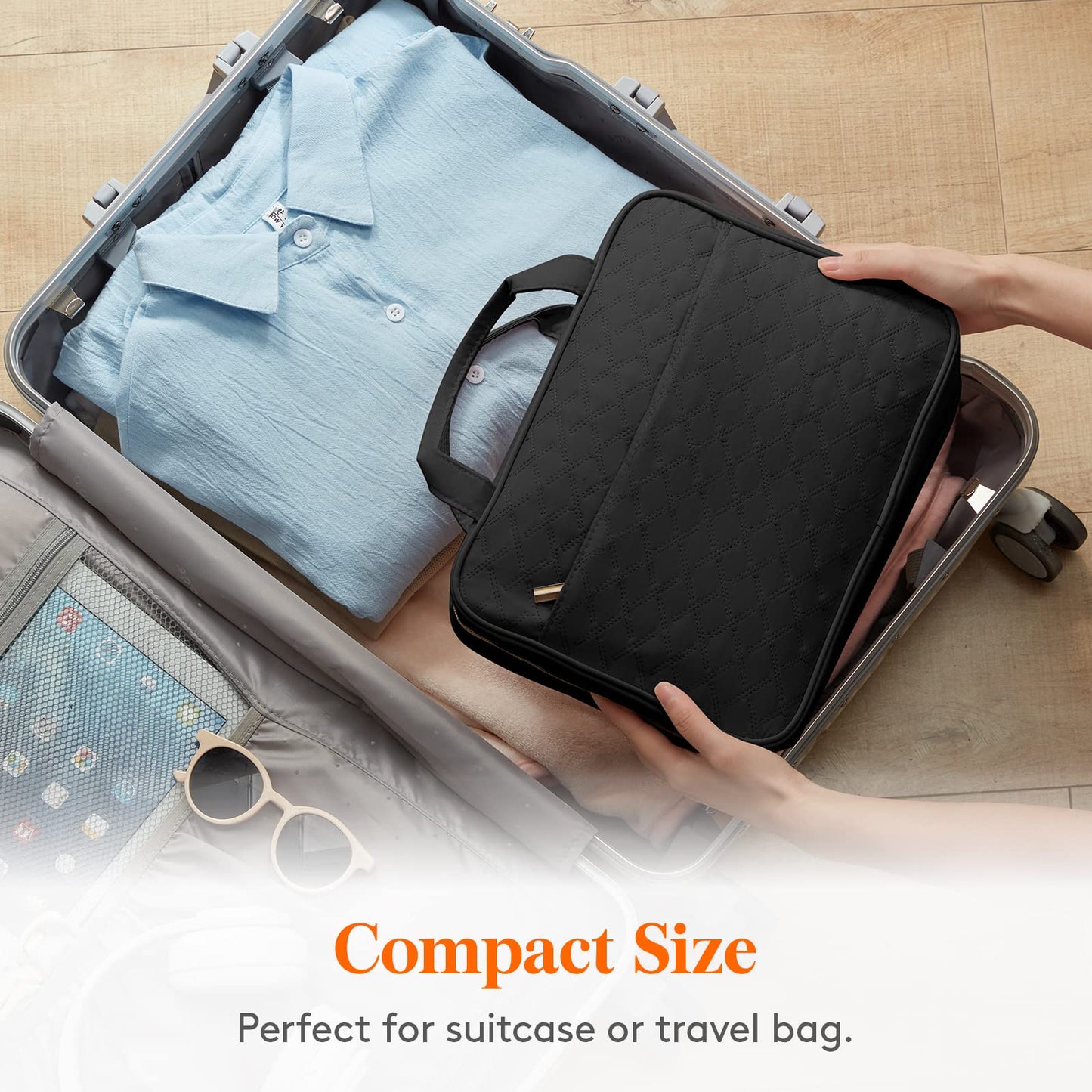 Lifewit Travel Toiletry Bag, Large Hanging Makeup Bag Organizer for Women, Transparent Travel Cosmetic Bag with Hanging Hook for Full Size Bottles, Vacation Essentials, Medium,Dark Blue