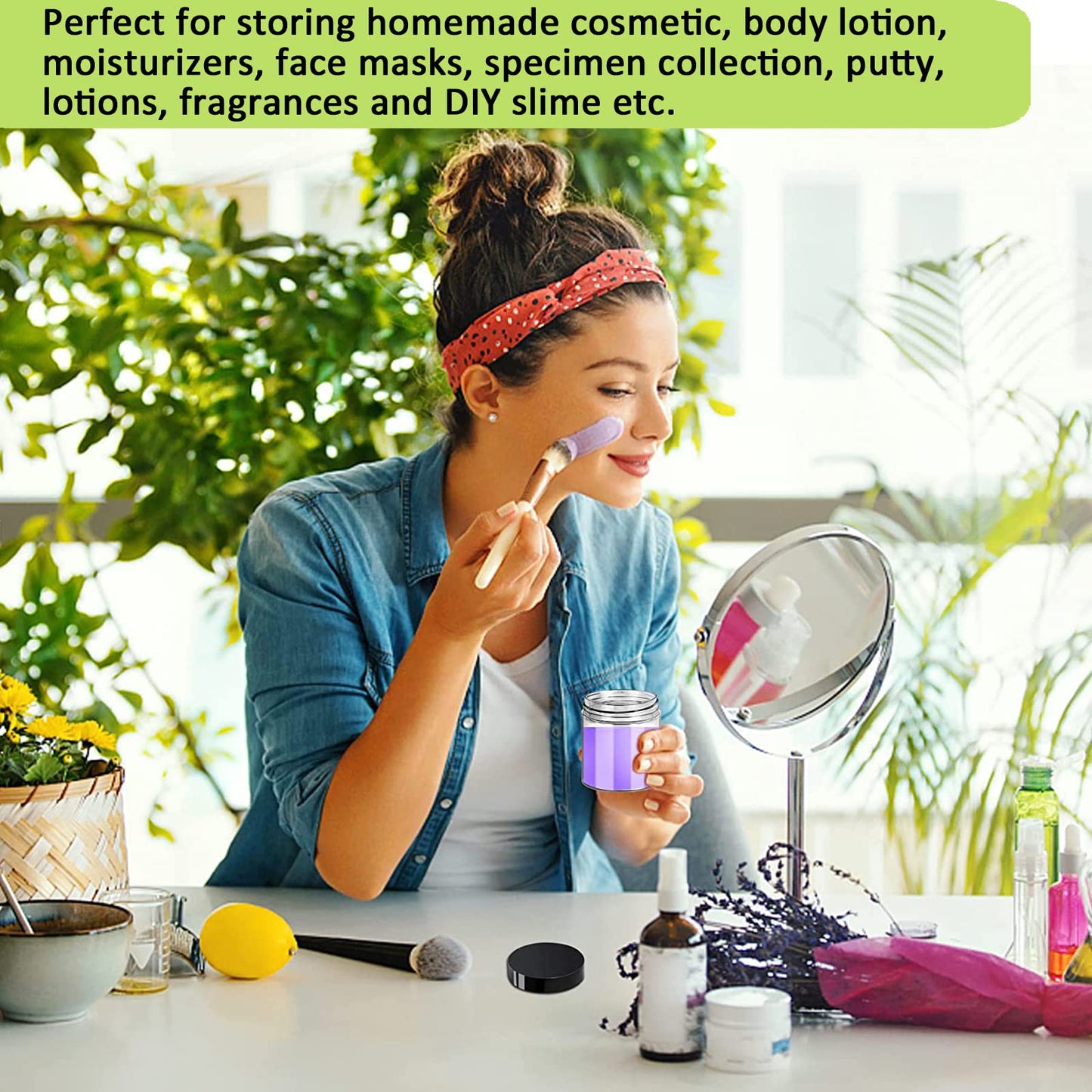 Apstaqeoo 4PCS 150ML Empty Plastic Jars With Black Lids, Clear Round Face Cream Jars Cosmetic Container Travel Storage Jar With Inner Liners for Body Scrub/Lotion/Powder/Ointment/Salves/Sample/Makeup