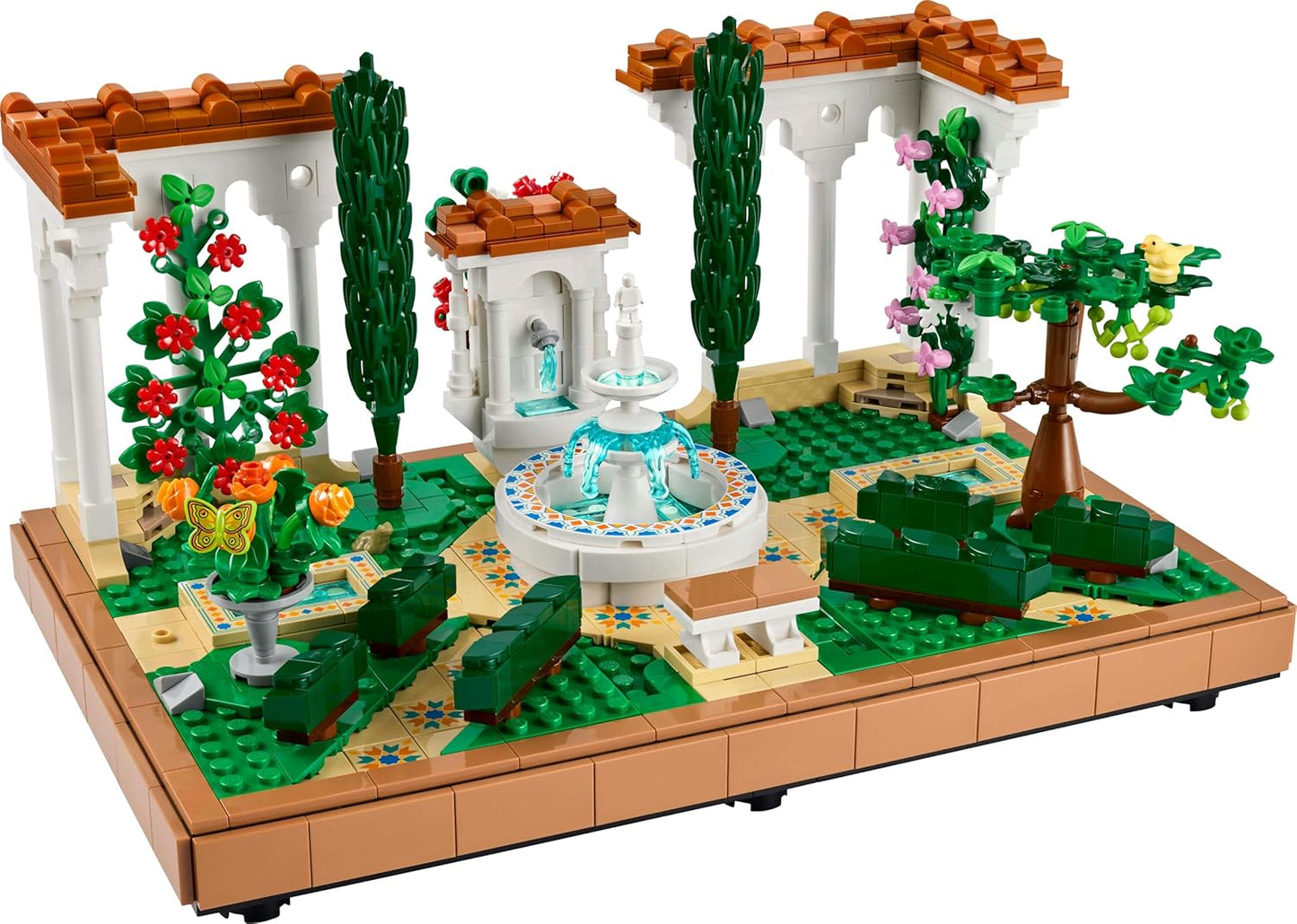 LEGO Icons Fountain Garden Building Set, Home and Office Decor Model Kit for Adults to Build, with Cypress Trees, Grapevines, Flowers and Animal Figures, Gifts for Women & Men 10359
