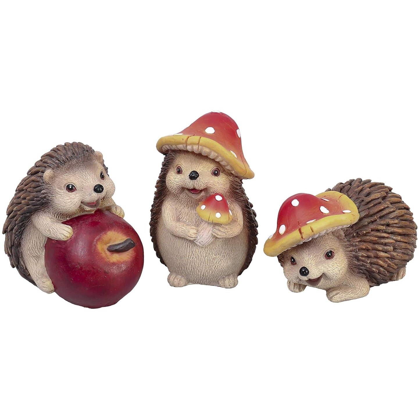 Valery Madelyn Autumn Decorations, Lovely Set of 3 Medium Hedgehogs Ornaments, Waterproof Resin Autumn Home Decor, Hedgehog Gifts for Women, Fall Decorations for Livling Room, Bedroom, Garden 7CM
