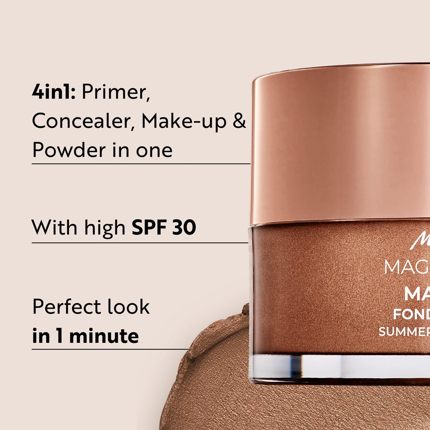 M. Asam Magic Finish Deep Teint Make-Up Mousse (1.01 Fl Oz) – 4in1 Primer, Foundation, Concealer & Powder With Buildable Coverage, Hides Redness And Dark Spots, Vegan, For Deeper Skin Tones