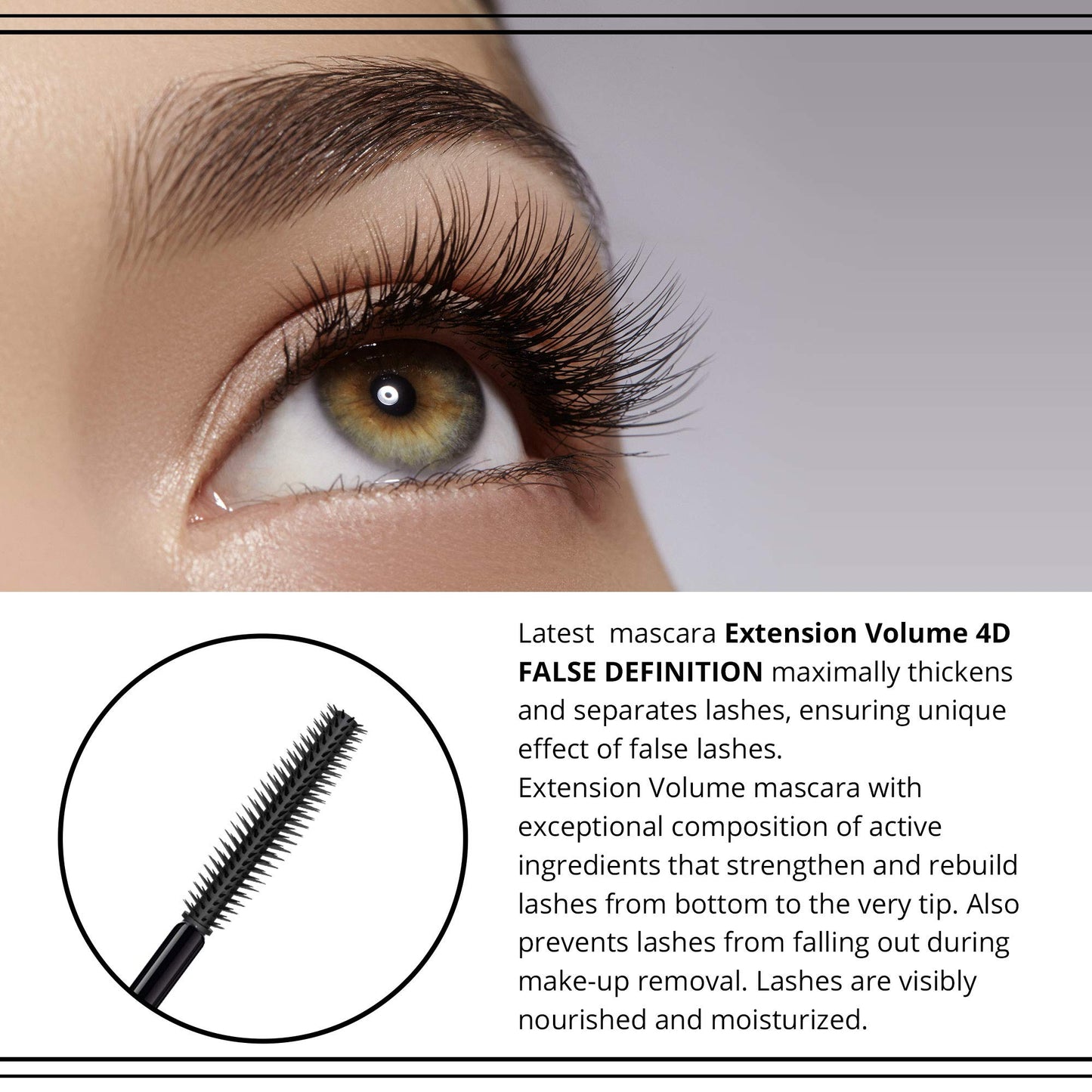 Eveline Cosmetics Volumix Fiberlast Eveline Cosmetics Mascara - Volumizing, Lifting & Separating 360° Effect with Fiberlast Formula