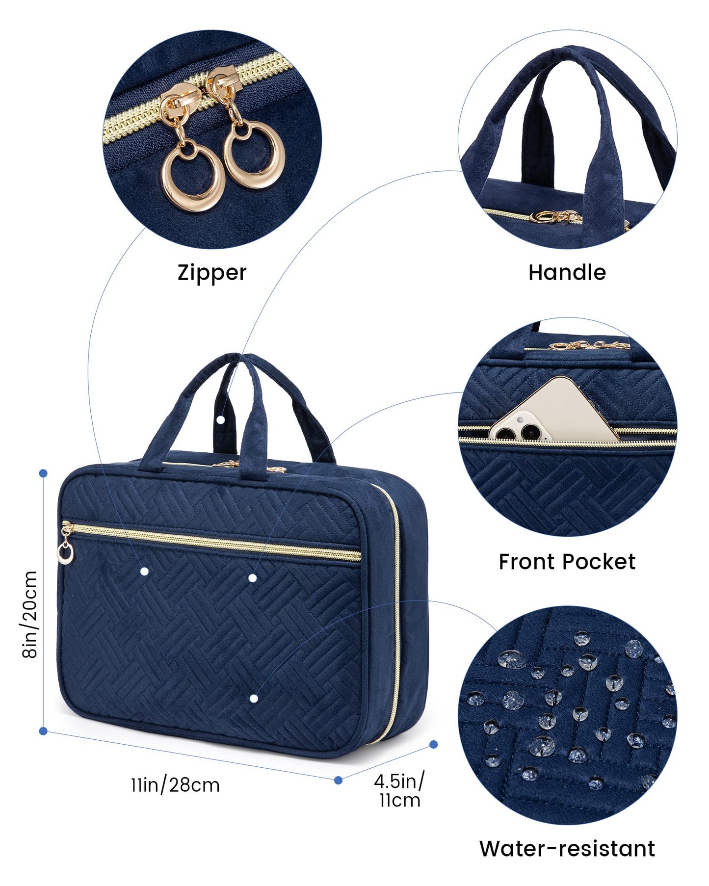 LOVEVOOK Toiletry Bag Hanging Travel Wash Bag for Women, Waterproof Toiletries Makeup Bags with Hook, Large Cosmetic Organizer Ladies, for Full Sized Container