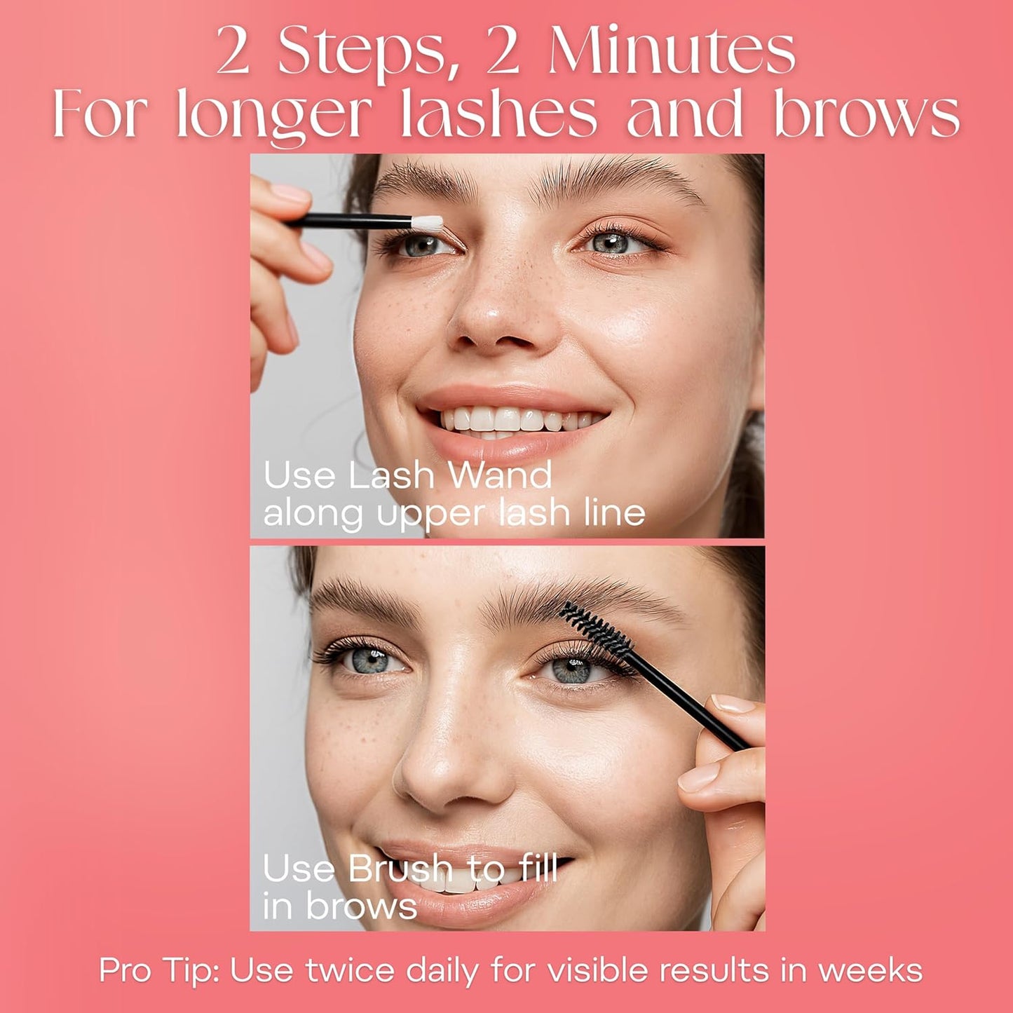 Prolixir Eyelash & Eyebrow Growth Serum 30ml – Castor Oil, Biotin & Copper Peptide | Lash & Brow Enhancer for Fuller, Thicker Hair | Dual Applicator | Long-Lasting, Vegan & No Irritation lash serum