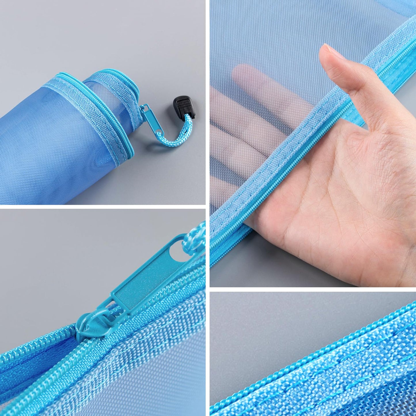 scicent Plastic Wallets A4 Zip Wallets 5PCS Plastic Folders Zip Lock Bags A4 Zip Folder Document Wallet Zipper File Bags for School Home Cosmetics Skincare Products Grey-A4