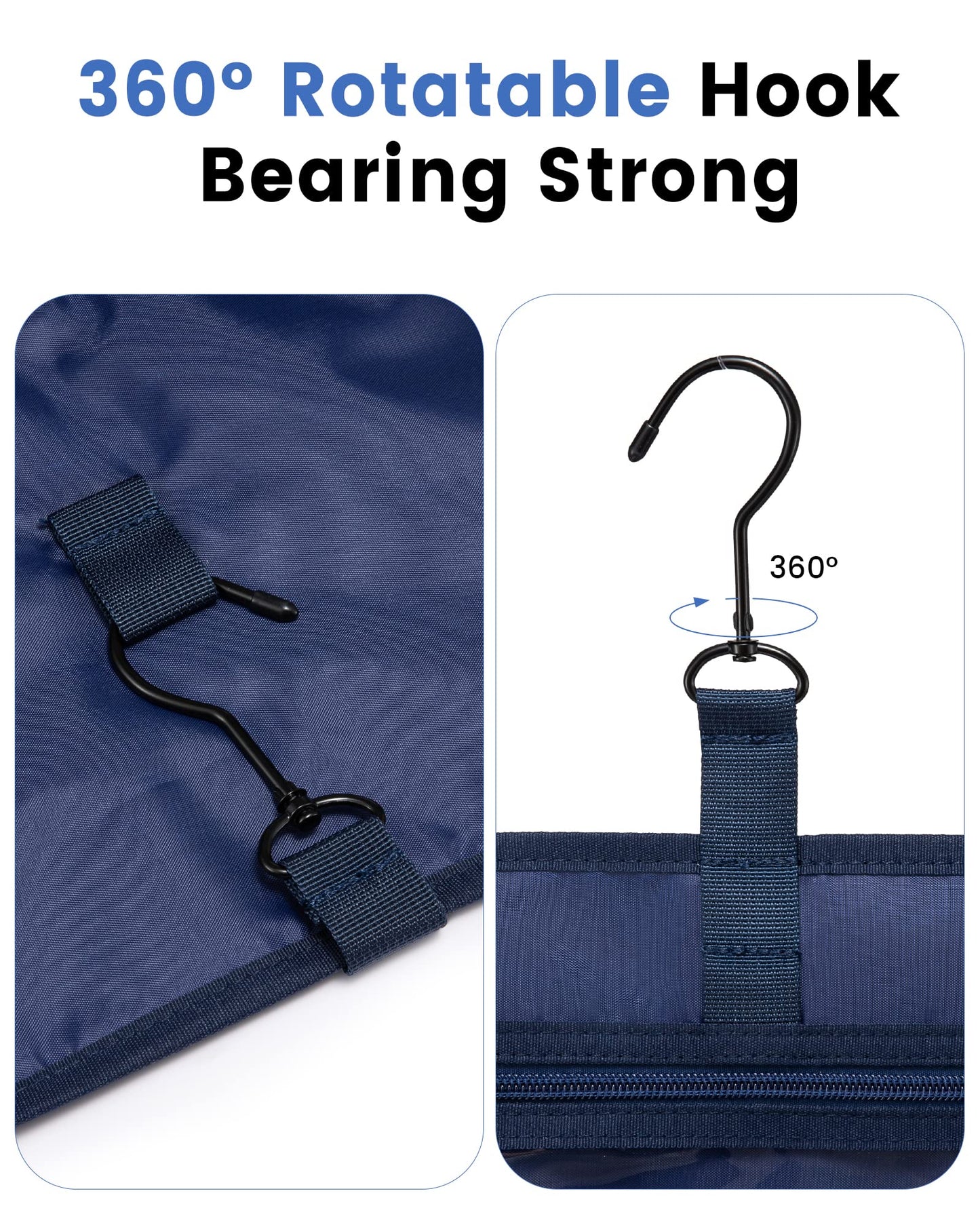 LOVEVOOK Toiletry Bag Hanging Travel Wash Bag for Women, Waterproof Toiletries Makeup Bags with Hook, Large Cosmetic Organizer Ladies, for Full Sized Container