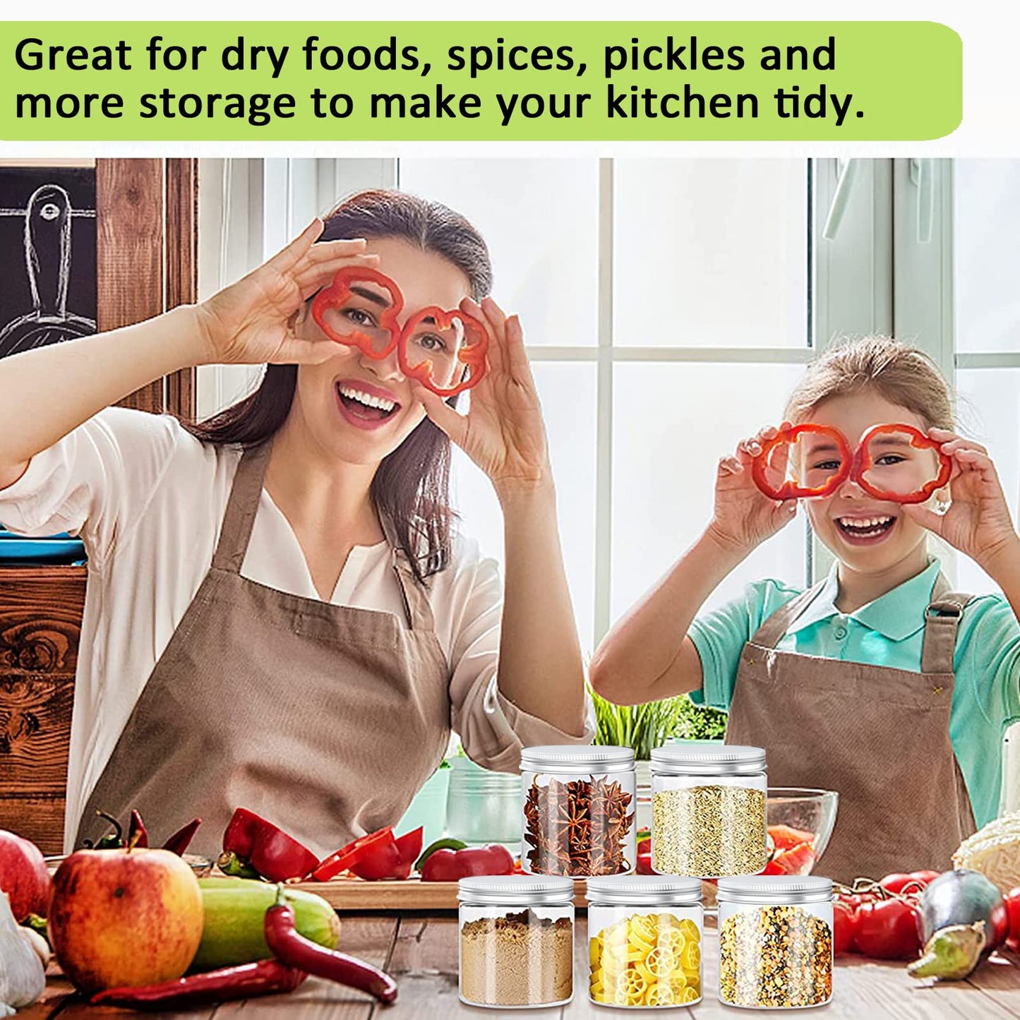 Alledomain 6PCS 100ML Clear Round Cosmetic Containers Cream Jars with Inner Liners & Aluminum Alloy Lids - Travel Jars for Storing Lip, Body Scrub, Lotion, Powder, Ointment, Makeup