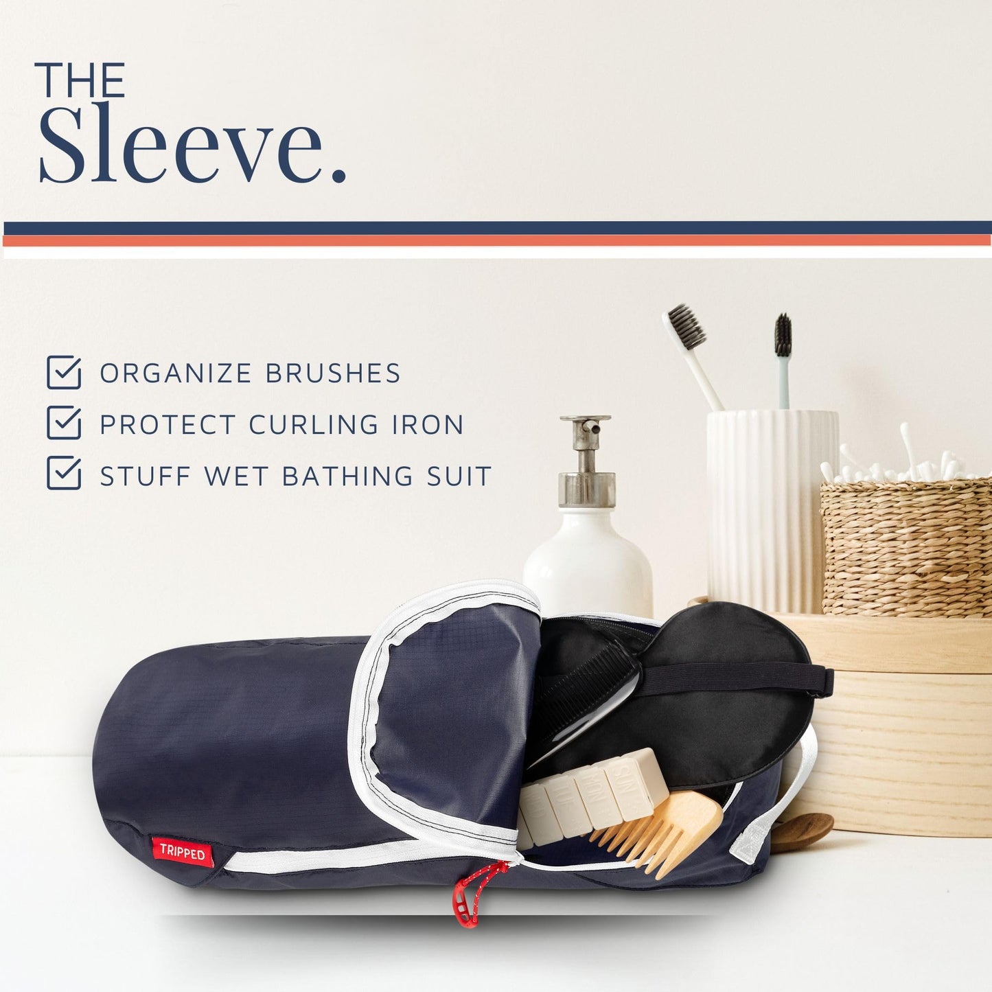 Toiletry Bag Kit Set: Hanging Travel Toiletry Bag + 311 TSA Cosmetic Liquid Bag + Ultralight Accessory Organizer Pouch, Navy, 3 Piece Toiletry Set