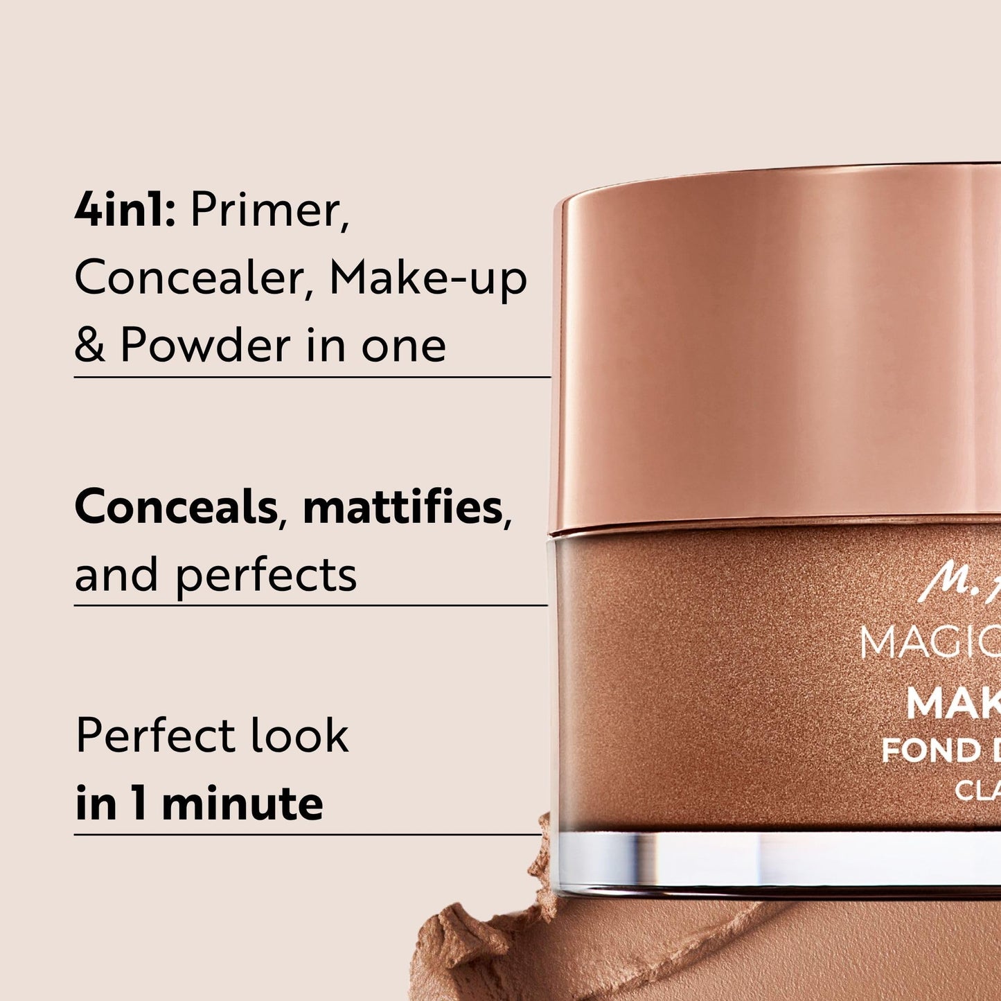 M. Asam Magic Finish Deep Teint Make-Up Mousse (1.01 Fl Oz) – 4in1 Primer, Foundation, Concealer & Powder With Buildable Coverage, Hides Redness And Dark Spots, Vegan, For Deeper Skin Tones