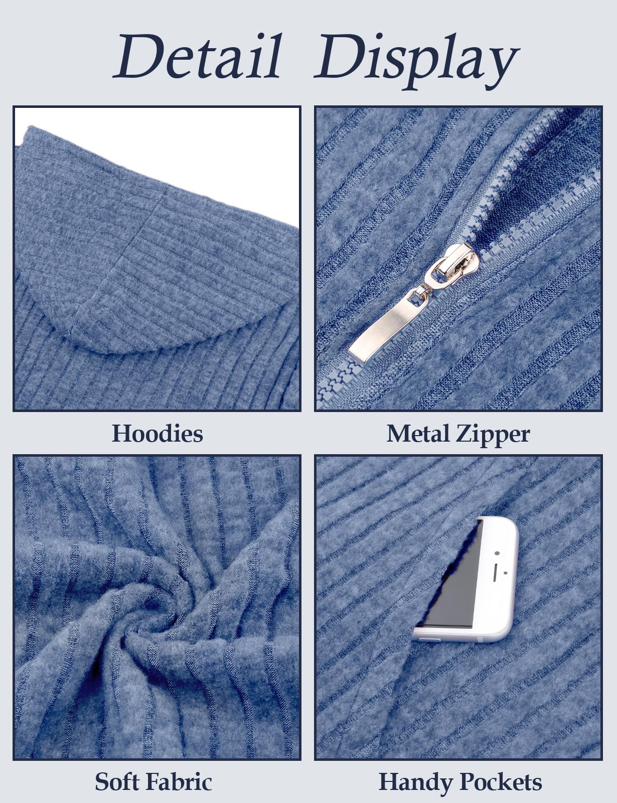 Flikity Womens Cardigans Zip Up Ladies Hoodies with Large Pockets Long Sleeve Tunic Tops Ladies Lightweight Jackets Casual Work Clothes M-XXL