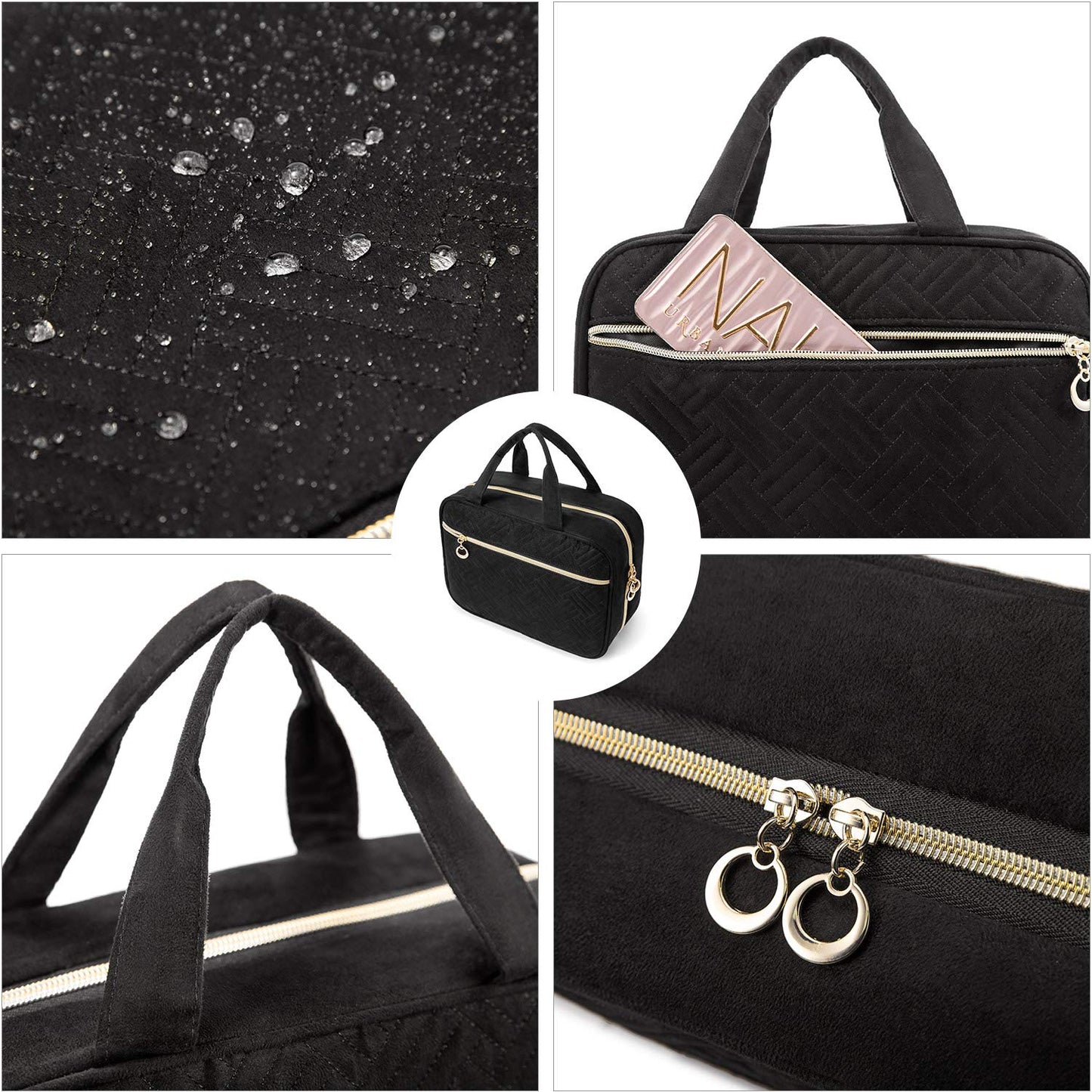 LOVEVOOK Toiletry Bag Hanging Travel Wash Bag for Women, Waterproof Toiletries Makeup Bags with Hook, Large Cosmetic Organizer Ladies, for Full Sized Container