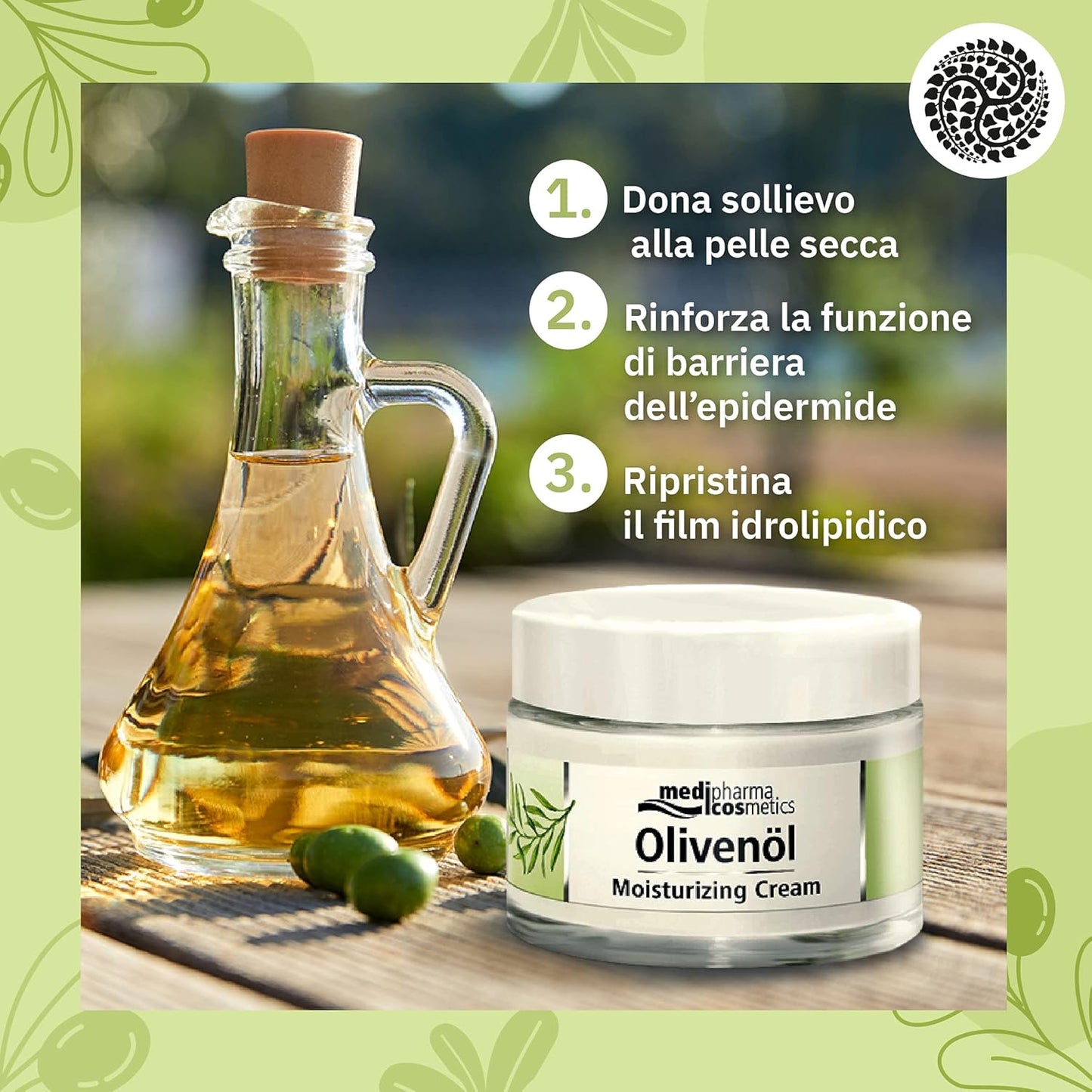 Medipharma Cosmetics Olivenol Moisturising Cream - Face Cream Hyaluronic Acid Anti-Wrinkle 50 ml - Moisturising and Anti-Ageing Treatment with Olive Oil, Shea Butter and Urea