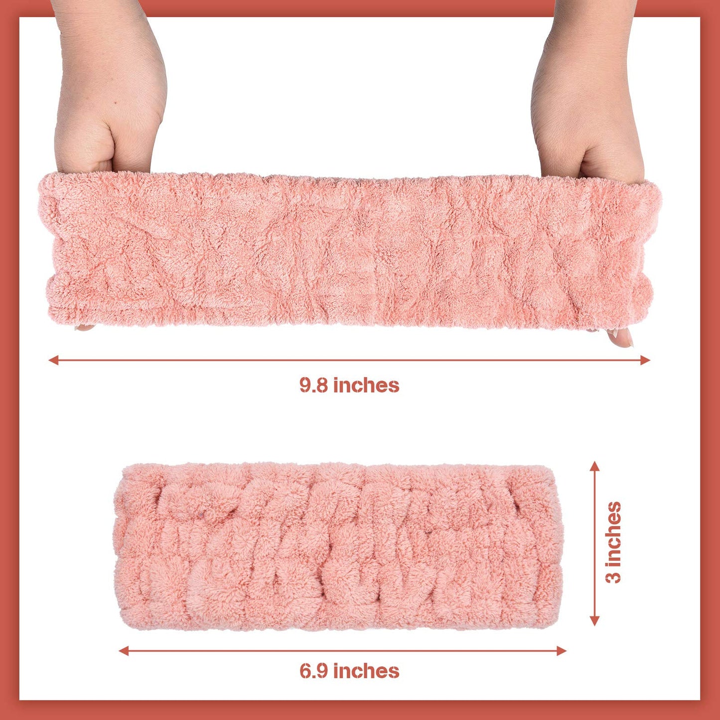 Chuangdi 3 Pieces Spa Headband for Women Facial Makeup Headband Soft Terry Cloth Hairband for Washing Face Mask Spa Shower Gifts(Light Orange, Light Purple, Light Green)