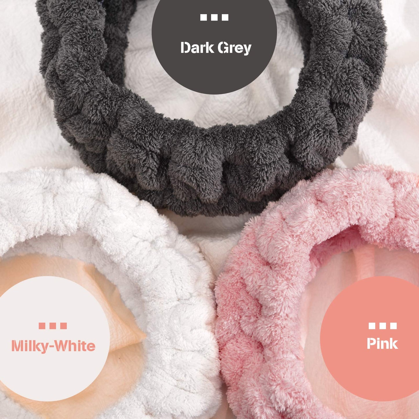 Chuangdi 3 Pieces Spa Headband for Women Facial Makeup Headband Soft Terry Cloth Hairband for Washing Face Mask Spa Shower Gifts(Light Orange, Light Purple, Light Green)