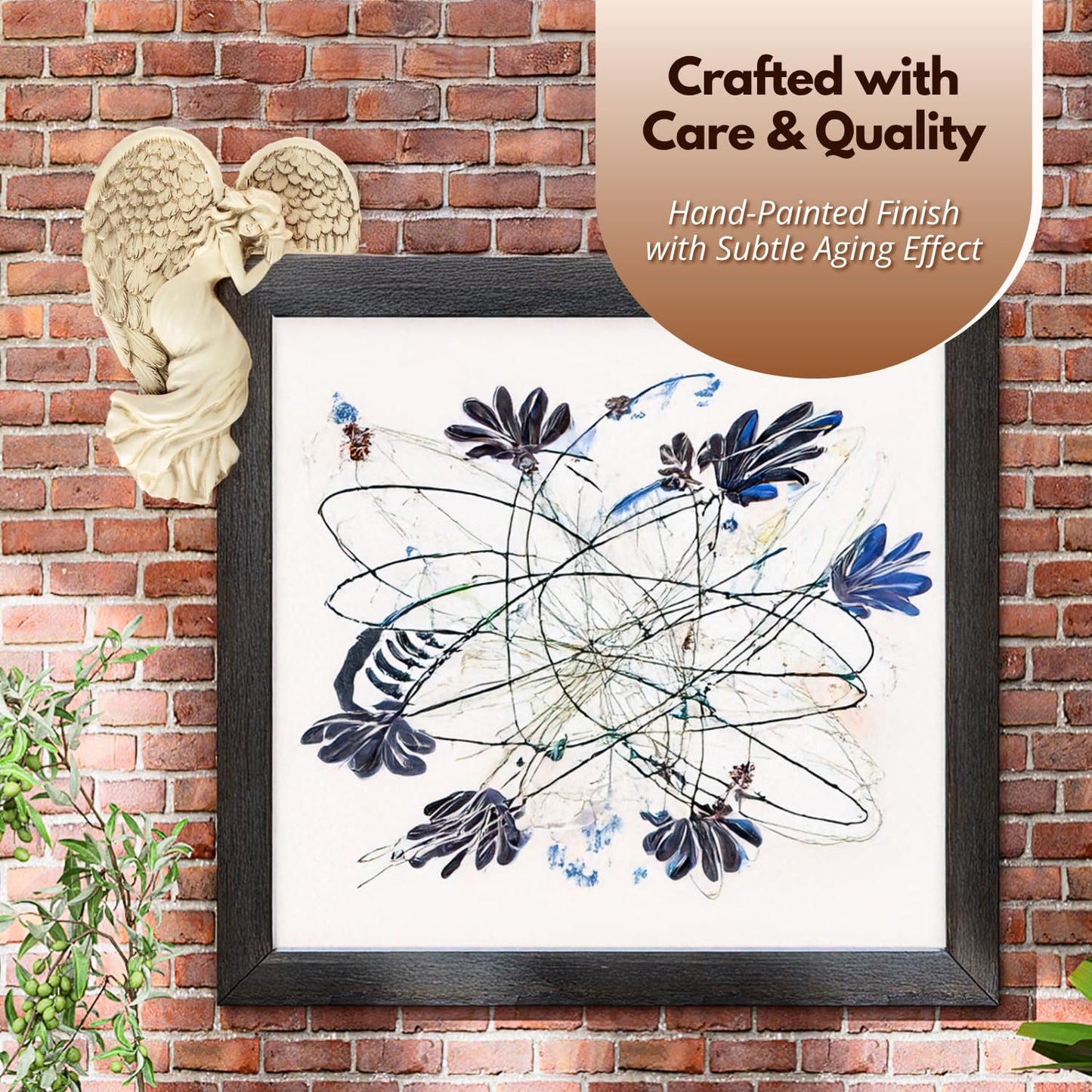 Marco Paul Sleeping Angel Corner Door Frame Statue Resin Angel Ornament Stone Effect Female Figurine Angel Wings Left Angle Door Sculpture Wall Art for Garden, Weddings, Home Decor