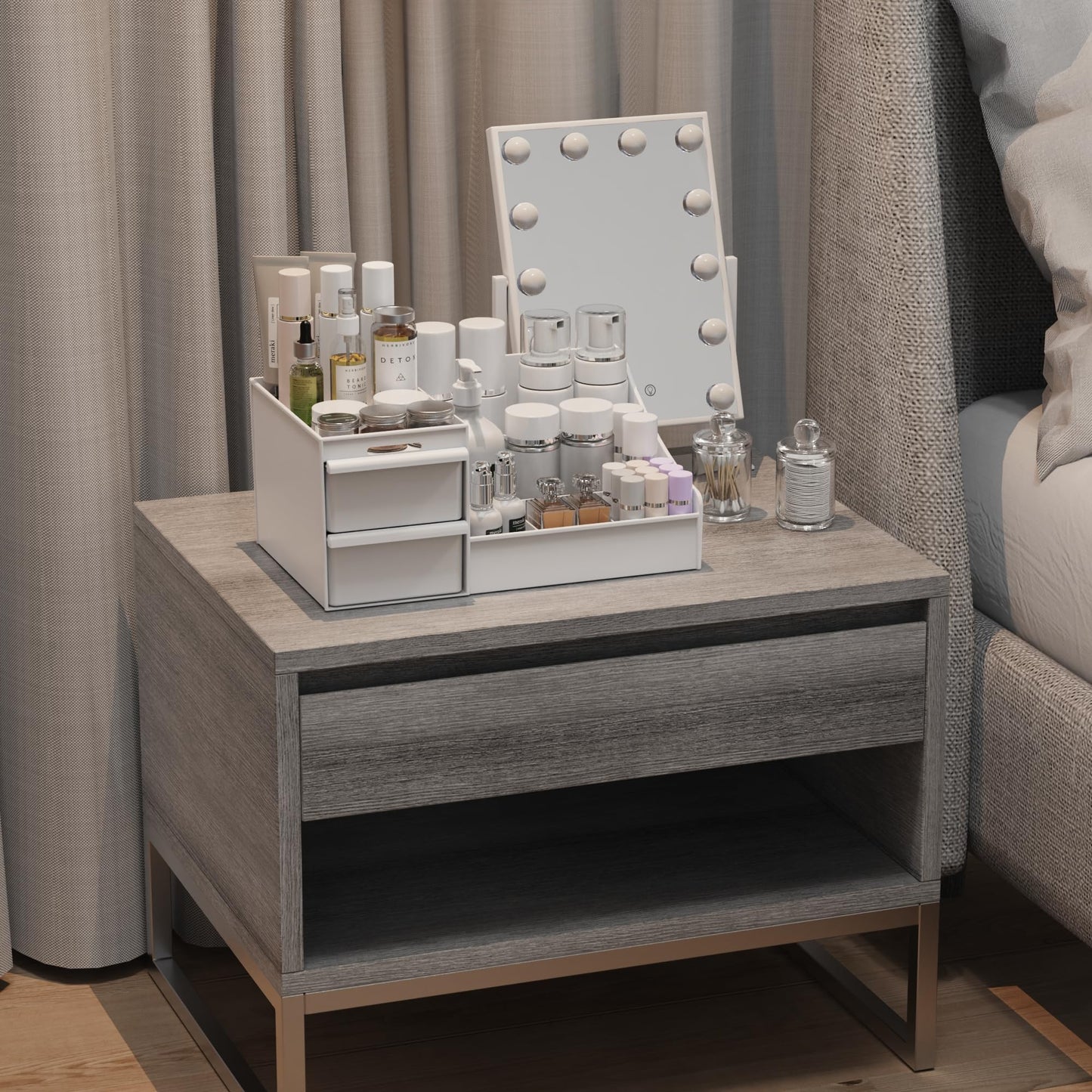 Makeup Organizer Storage Drawers, Large Capacity Cosmetic Organisers for Lipsticks, Jewelry, Nail Care, Skincare Organiser for Vanity, Ideal Desk Organizer for Dresser and Bathroom