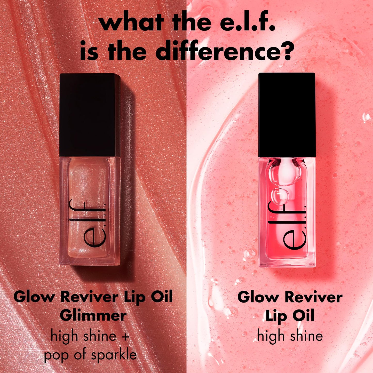e.l.f. Glow Reviver Lip Oil, Nourishing and Hydrating with High-Shine Glimmer Finish & Sheer Wash of colour, Minty Scent, Non-Sticky, Vegan & Cruelty-free, Citrine Gleam