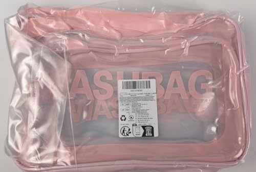 3PCS Clear Toiletry Bag, Wash Bag, Clear PU Makeup Bags, Waterproof Toiletry Travel Bags with Zipper Handle, Portable Airport Cosmetic B-ag for Travel Bathroom Men Women（Blue）