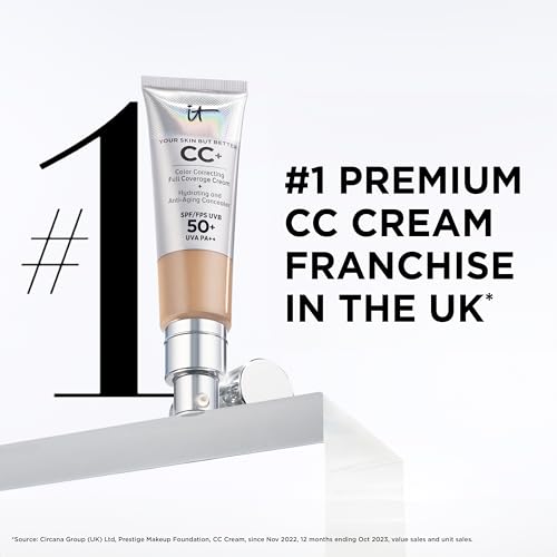 IT Cosmetics Your Skin But Better CC+ Cream Nude Glow, SPF 40, Lightweight Medium Coverage Foundation with 90% Skincare Base & 2% Niacinamide, for Brighter, Hydrated Skin, 32Ml