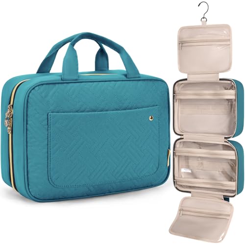 BAGSMART Large Hanging Toiletry Bag Travel Toiletry Bag Cosmetic Bag for Women, Black-Size L