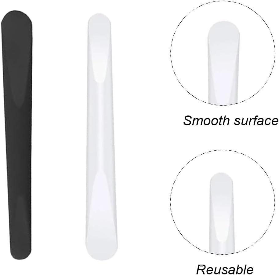 Cosmetic Spatula, 6 Pcs Mask Spatula, Facial Cream Spoon, Cosmetic Plastic Spatulas, Beauty Tool, Mixing Sampling, Black, White