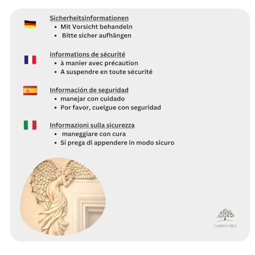 Marco Paul Sleeping Angel Corner Door Frame Statue Resin Angel Ornament Stone Effect Female Figurine Angel Wings Left Angle Door Sculpture Wall Art for Garden, Weddings, Home Decor