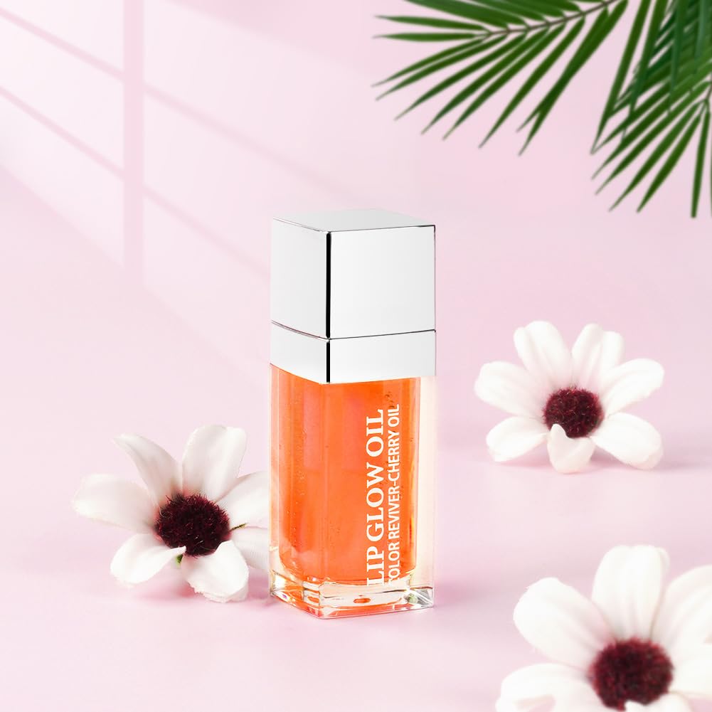 AOOWU Plumping Lip Oil Tinted, Moisturizing Lip Oil Long Lasting Nourishing Lip, Hydrating Lip Gloss Tint Lipstick for Women, Glitter Shine Liquid Lipstick, Lip Glaze Makeup Cosmetic