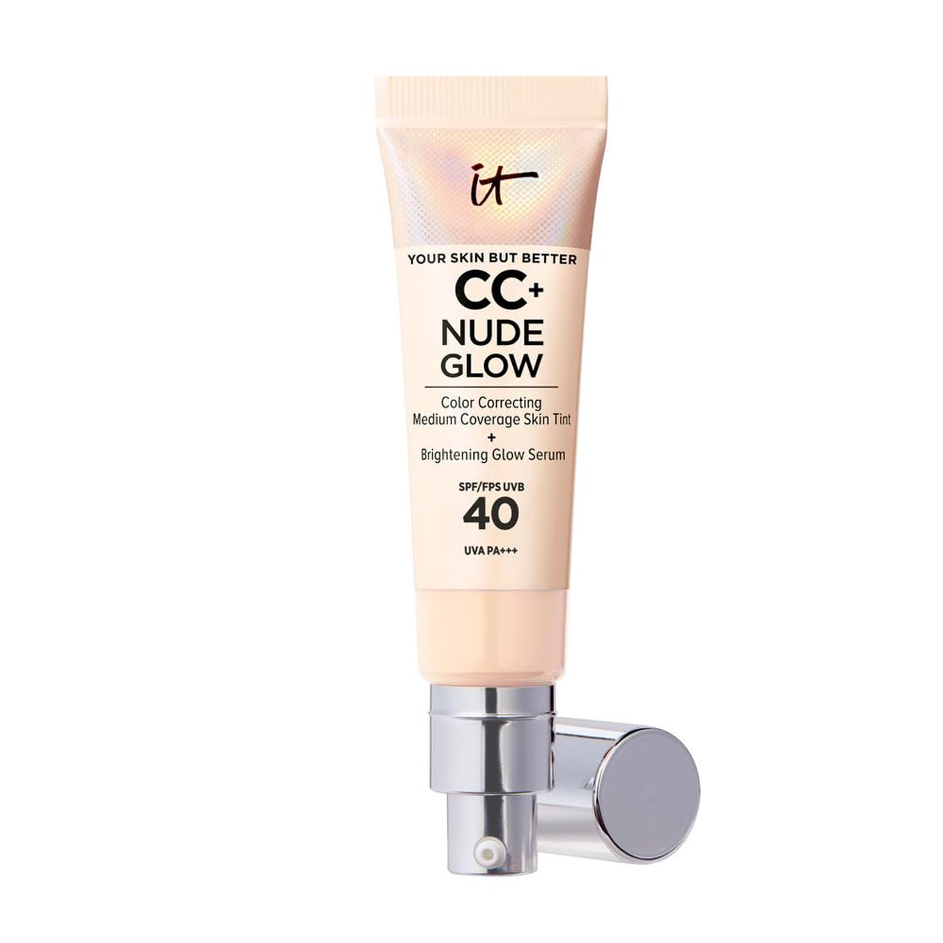 IT Cosmetics Your Skin But Better CC+ Cream Nude Glow, SPF 40, Lightweight Medium Coverage Foundation with 90% Skincare Base & 2% Niacinamide, for Brighter, Hydrated Skin, 32Ml