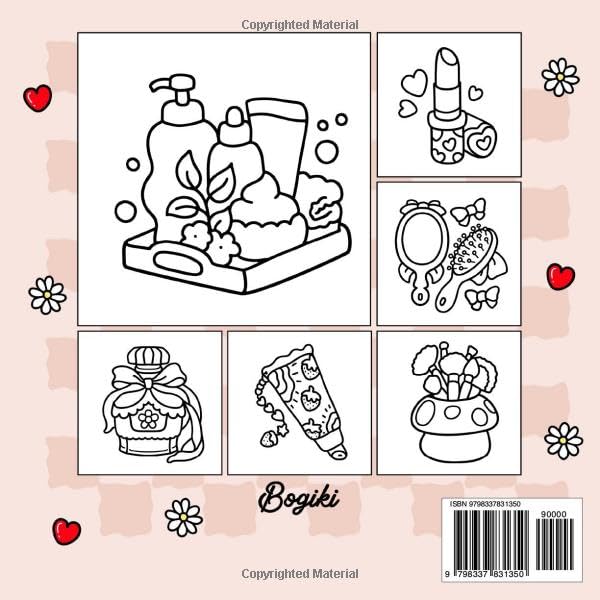 Glow Cosmetics: Relaxation Coloring Book for Adults and Kids Big, Bold, and Easy Designs Showcasing Makeup, Skincare, and Cosmetic Products