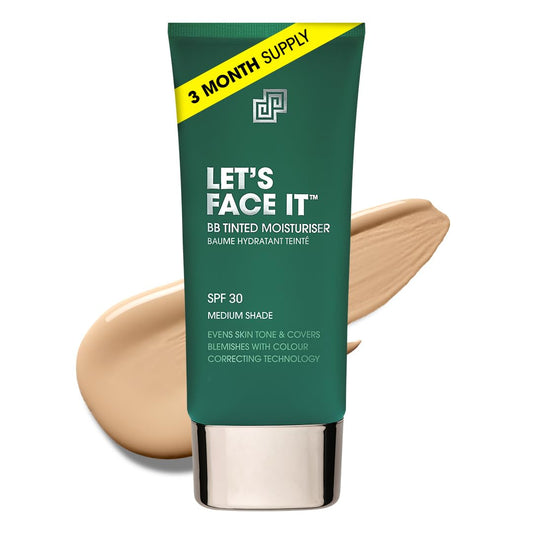 Shakeup Cosmetics Mens Tinted Moisturiser, Vegan Makeup for Men, Natural Coverage for Redness & Blemishes, 24hr Moisturisation with SPF, Easy Application, Bronze Shade, 50ml. Aka. LET'S FACE IT