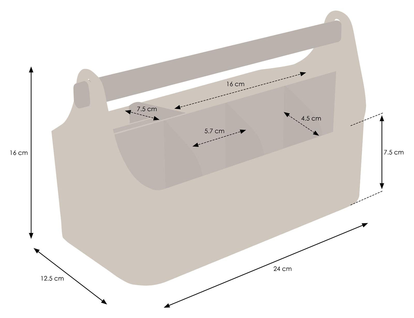 simplywire – Makeup Storage Organiser – Bathroom Caddy – White