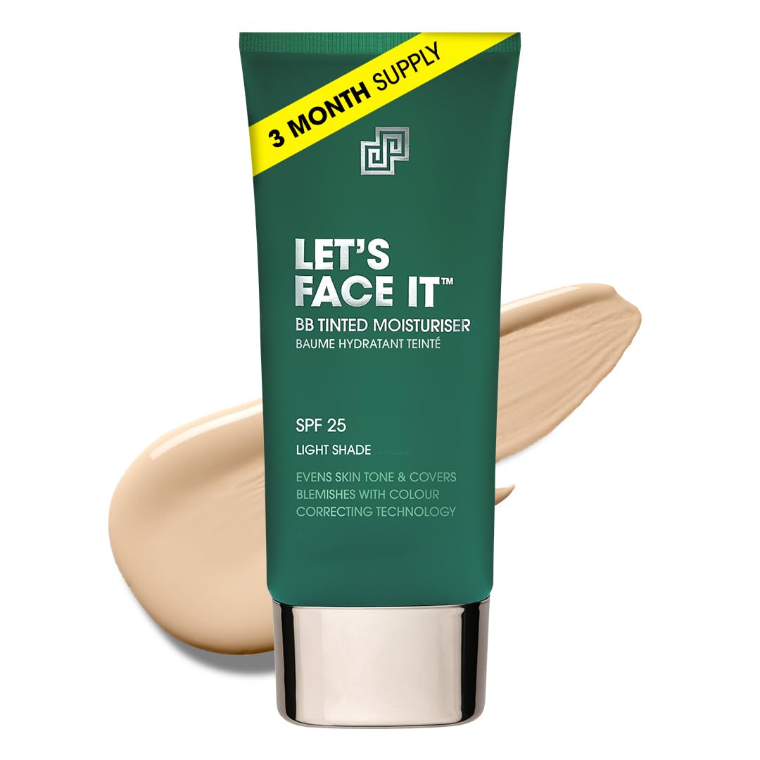 Shakeup Cosmetics Mens Tinted Moisturiser, Vegan Makeup for Men, Natural Coverage for Redness & Blemishes, 24hr Moisturisation with SPF, Easy Application, Bronze Shade, 50ml. Aka. LET'S FACE IT