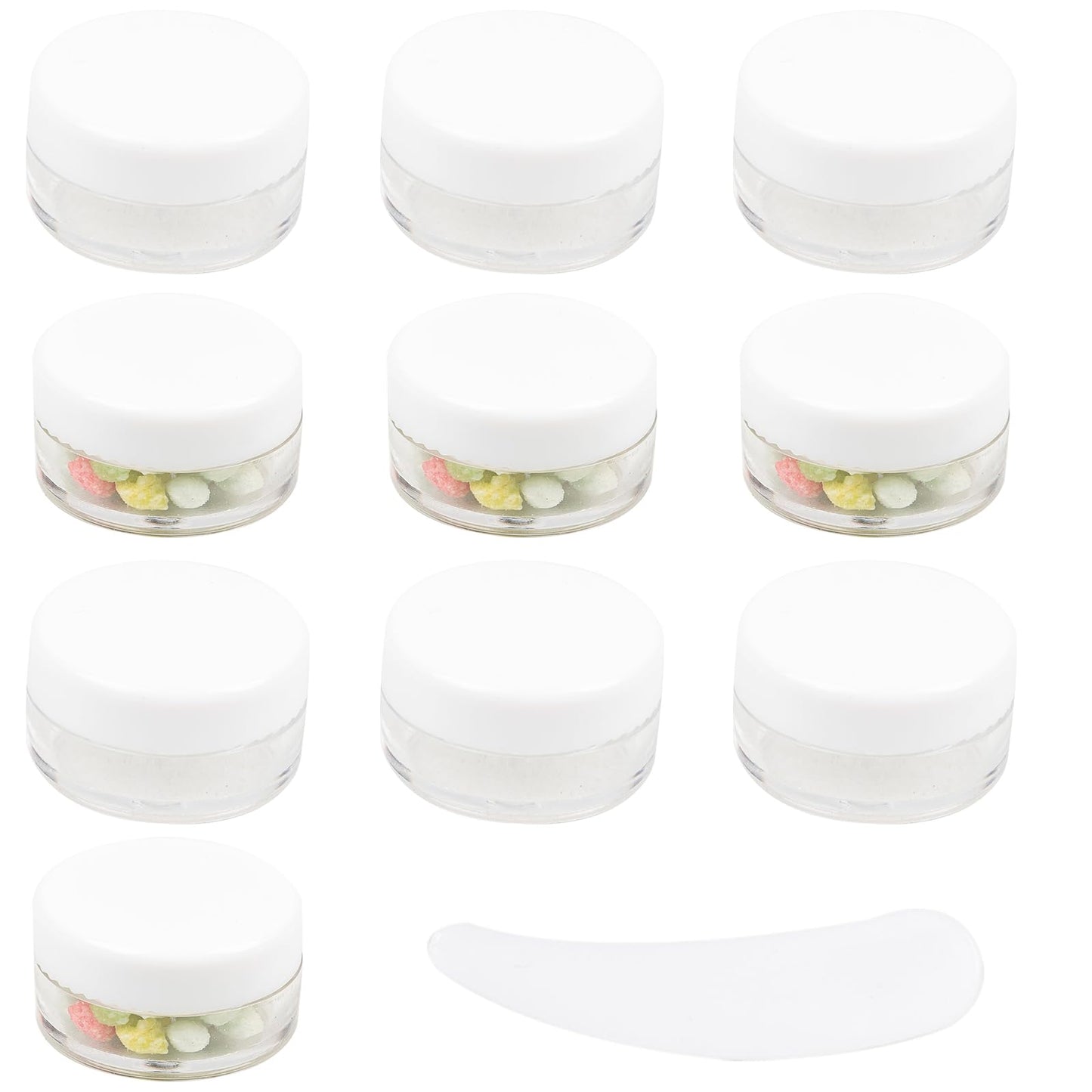 73 Pcs Empty sample pots,5g/5ml cosmetic pots,sample pot with lid cosmetic pot,travel pots for cream,cosmetic containers small pots with lids,For Various Cosmetic Products, Samples,Eye Shadow Lip Balm