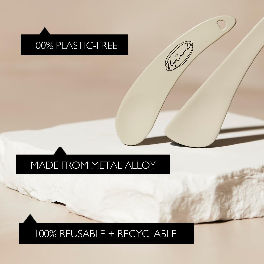 UpCircle Cosmetic Spatulas - Keep Skincare Products Clean + Water-Free - Sanitary, Safe, Plastic-Free Washable + Reusable - 2 Pieces