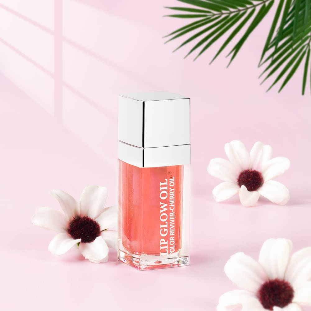 AOOWU Plumping Lip Oil Tinted, Moisturizing Lip Oil Long Lasting Nourishing Lip, Hydrating Lip Gloss Tint Lipstick for Women, Glitter Shine Liquid Lipstick, Lip Glaze Makeup Cosmetic