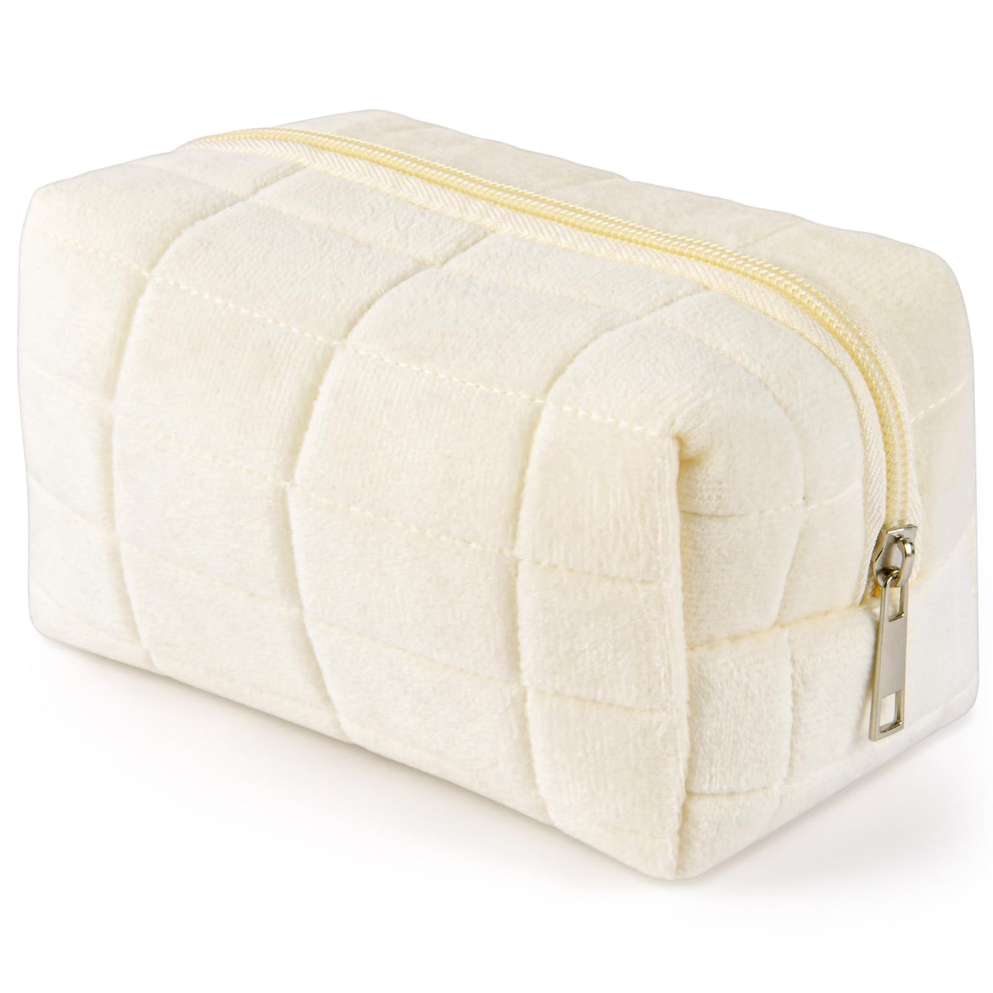 Aucuu Cotton Makeup Bag, Portable Travel Cosmetic Bag, Large Capacity Floral Toiletry Bags, Quilted Wash Bags Organizer for Women Girls