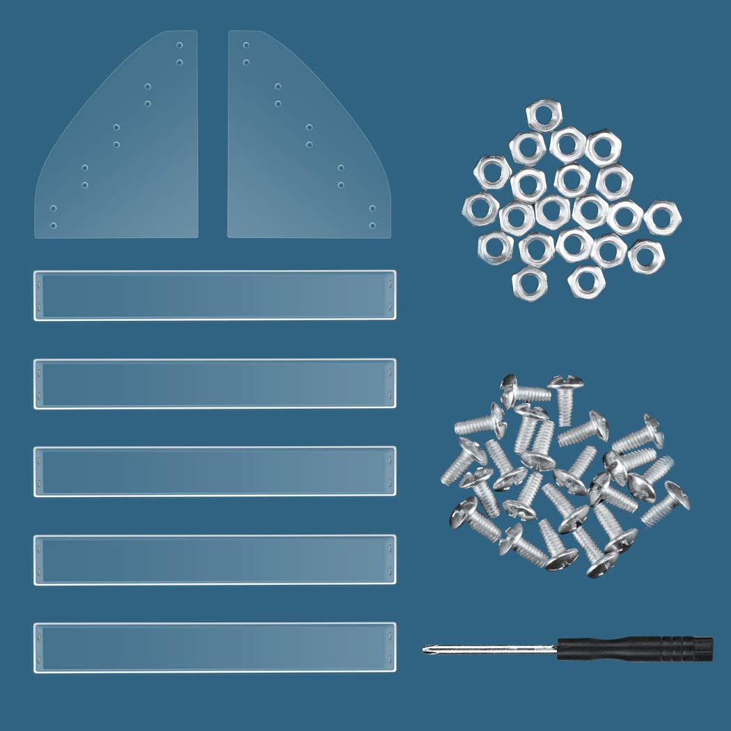 KINGROW Nail Polish Organizer Holder Rack 6 Layers Acrylic Display Rack Eyeglasses Shelf Essential Oils Ink Storage Holds Up to 96 (Fit 1-2oz Bottles)