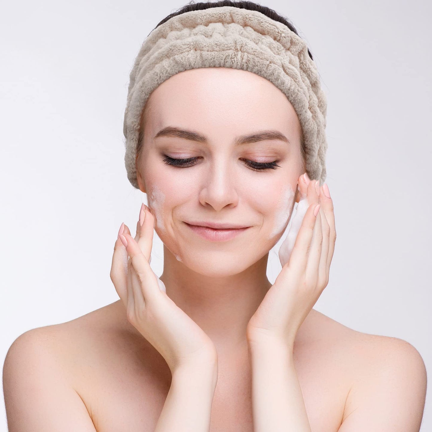 Chuangdi 3 Pieces Spa Headband for Women Facial Makeup Headband Soft Terry Cloth Hairband for Washing Face Mask Spa Shower Gifts(Light Orange, Light Purple, Light Green)