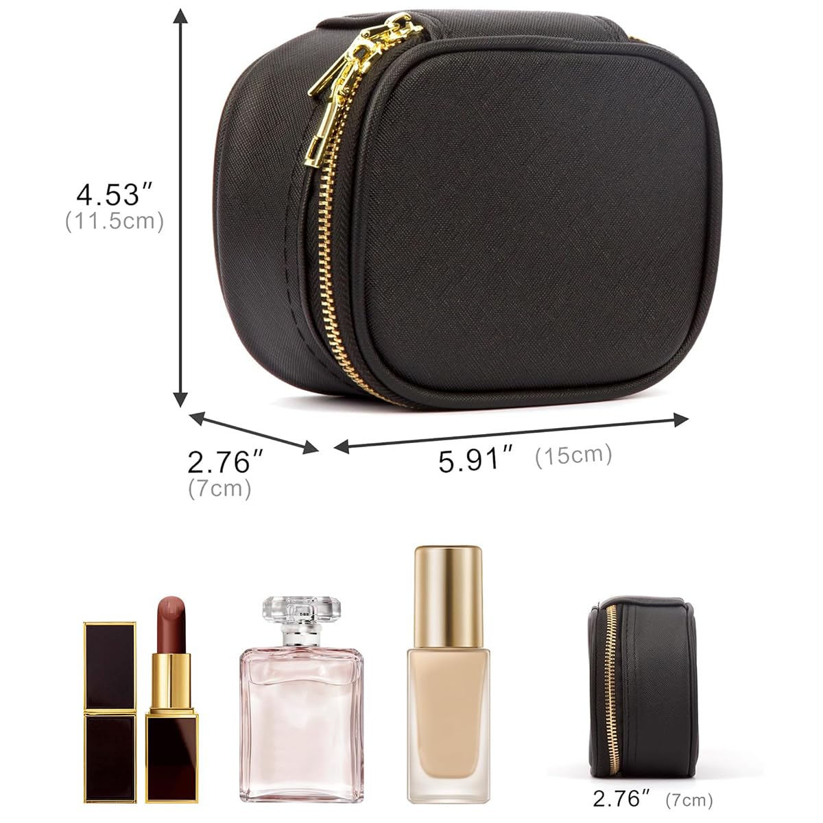 STORICANS Makeup Bag with Mirror, Travel Makeup Organiser Case with Mirror and Light, Mini Cosmetic Organizer, 3 Levels Brightness Adjustable, Portable Artist Storage for Women (Pink)