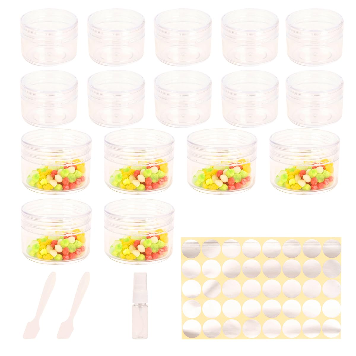 70 Pcs Empty Plastic Cosmetic Jars, 5ml Sample Containers Pots Bottles,sample pots for cosmetics, Travel Cosmetic Jar Pots with Lids,travel pots for cream,travel cream pots for toiletries