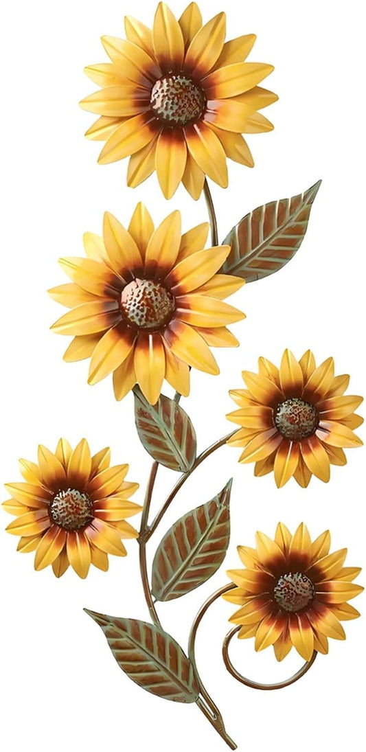 Sunflower Wall Decor, Home Decor Accessories Living Room Garden Ornaments Outdoor Kitchen Wall Art, Garden Fence Decorations for Patio Fence Porch Kitchen Livings Rooms Farmhouse Balcony