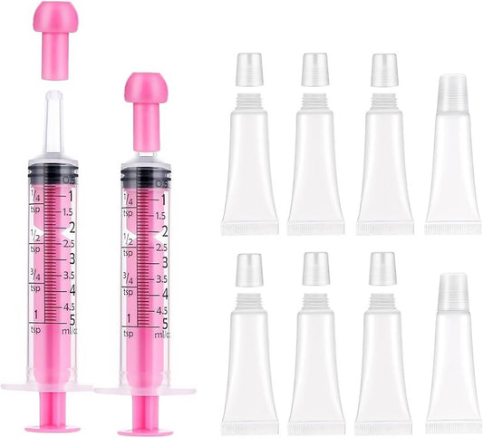 8 PCS Lip Gloss Tubes, 10 Ml Clear Mini Lip Balm, Girls Lip Balm, Refillable Empty Tubes Clear Cosmetic Containers Soft Tube, Lip Balm Tubes Empty for Women Girls DIY Lip Gloss