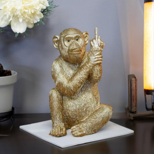 THE ENCHANTED GARDEN Gold Rude Monkey Figurine Home Decor Animal Ornaments And Sculptures