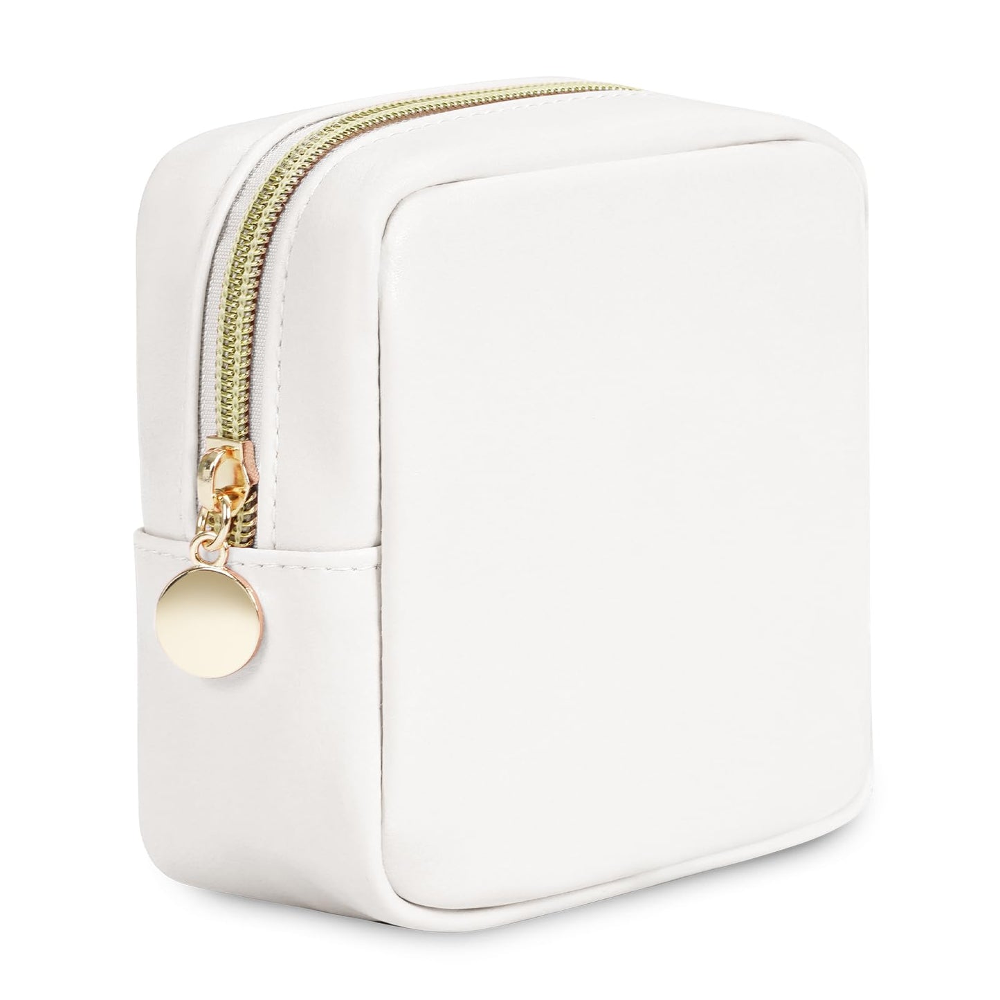 Small Makeup Bag for Handbag, Mini Make Up Bag for Purse, Small Makeup Pouch for Women, Cosmetic Bag with Slip-in Pockets, Vegan Leather Travel Makeup Bag, Black (Patent Pending)