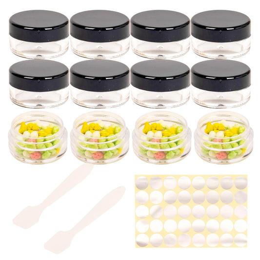 70 Pcs Empty Plastic Cosmetic Jars, 5ml Sample Containers Pots Bottles,sample pots for cosmetics, Travel Cosmetic Jar Pots with Lids,travel pots for cream,travel cream pots for toiletries